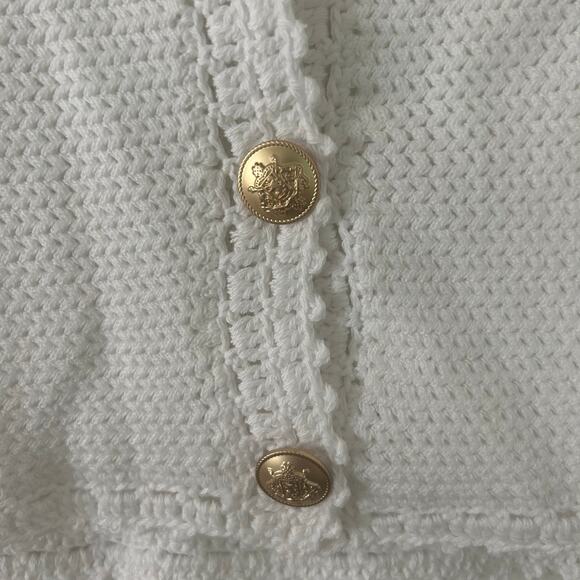 J. Crew Women's Short Sleeve Gold Button Sweater Lady Jacket L Large New - Picture 4 of 11